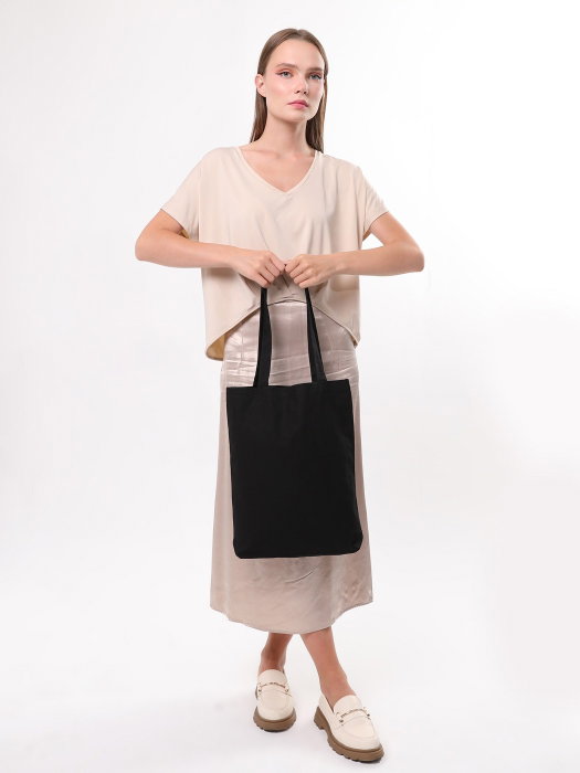 Zoozie Bags 1416 Bolso Tote de Algodón Negro 35 x 40 x 8 cm